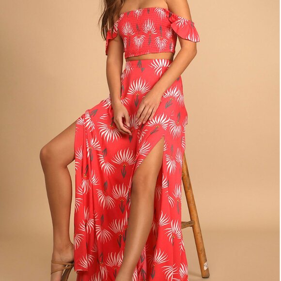 Trancoso Coral Floral Print Two-Piece Maxi Dress - Picture 2 of 4